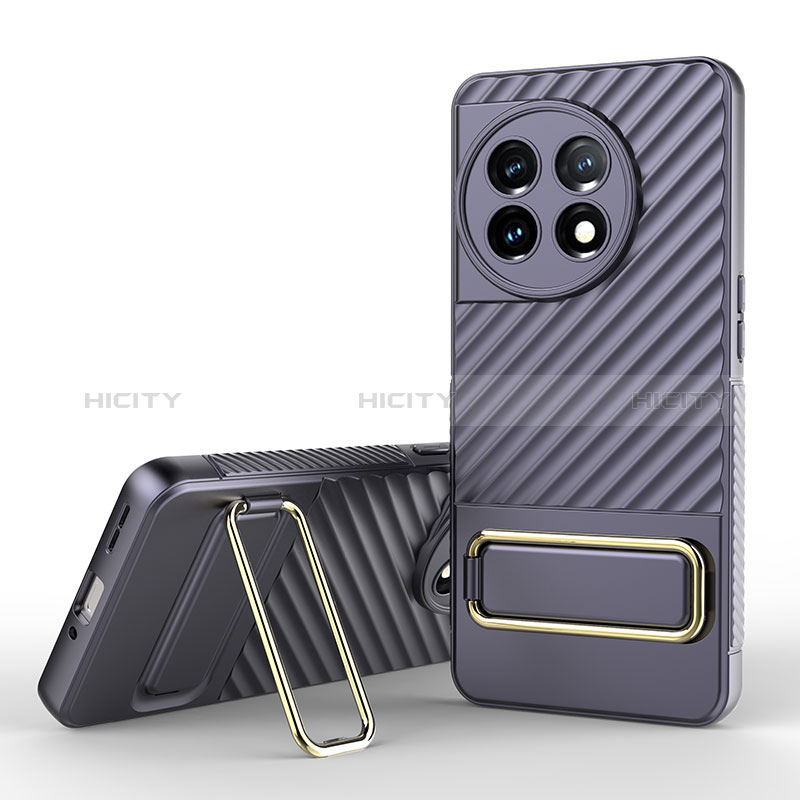 Funda Silicona Carcasa Ultrafina Goma con Soporte KC2 para OnePlus 11 5G Purpura Claro