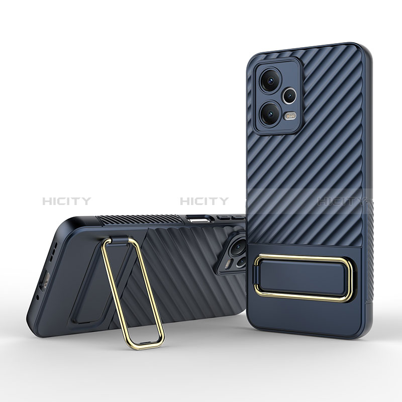 Funda Silicona Carcasa Ultrafina Goma con Soporte KC2 para Xiaomi Poco X5 5G Azul