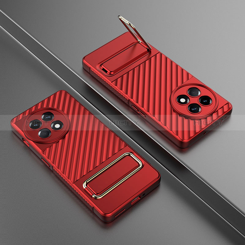 Funda Silicona Carcasa Ultrafina Goma con Soporte KC3 para OnePlus 11R 5G Rojo