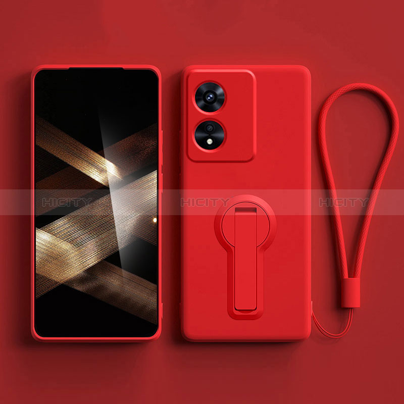 Funda Silicona Carcasa Ultrafina Goma con Soporte para Huawei Honor X5 Plus Rojo