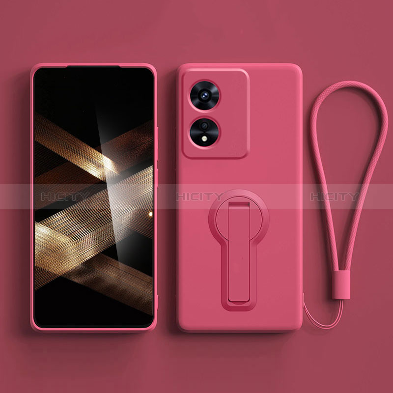 Funda Silicona Carcasa Ultrafina Goma con Soporte para Huawei Honor X5 Plus Rosa Roja