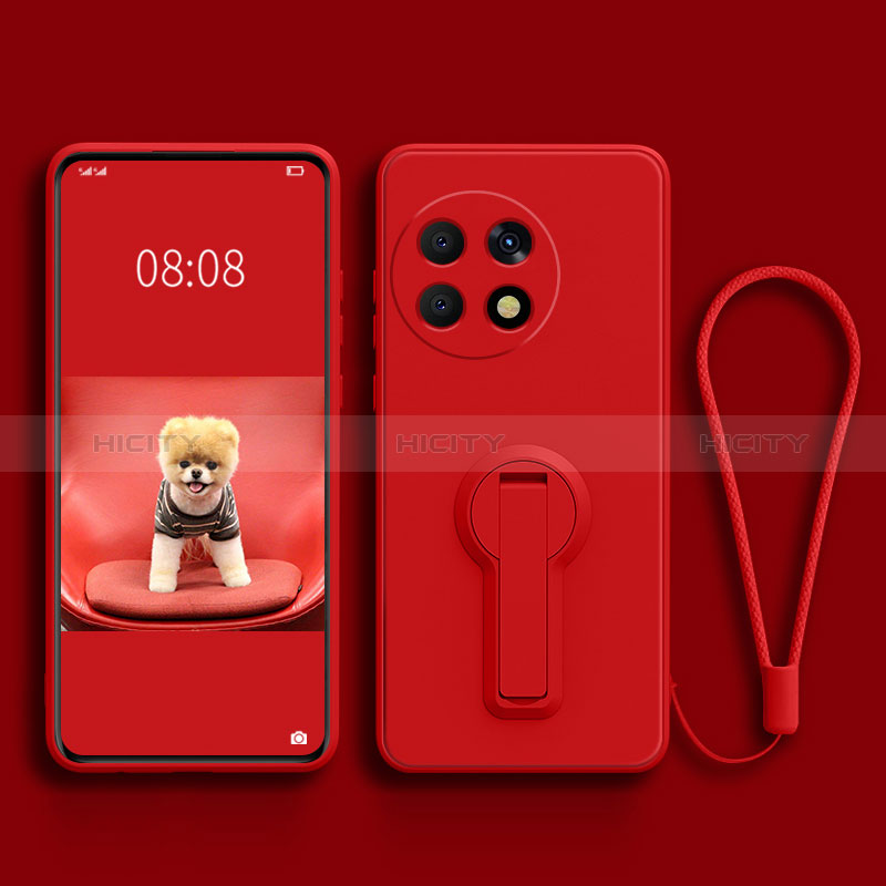 Funda Silicona Carcasa Ultrafina Goma con Soporte para OnePlus 11R 5G Rojo