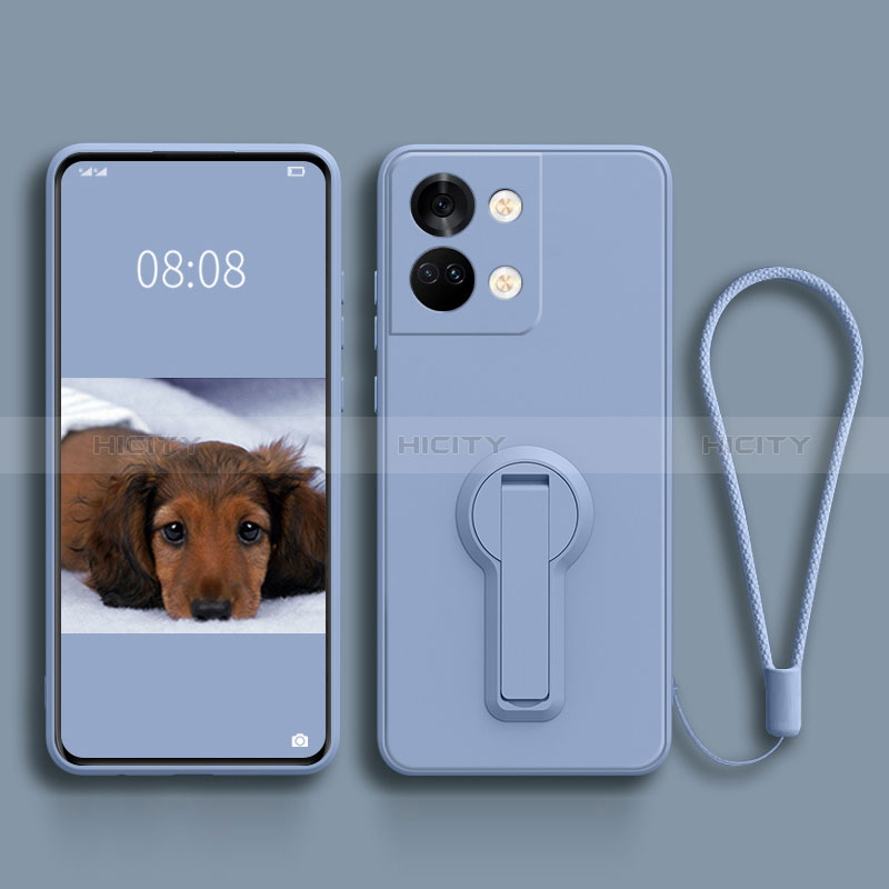 Funda Silicona Carcasa Ultrafina Goma con Soporte para OnePlus Nord 3 5G Gris Lavanda