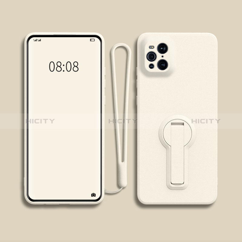 Funda Silicona Carcasa Ultrafina Goma con Soporte para Oppo Find X3 5G