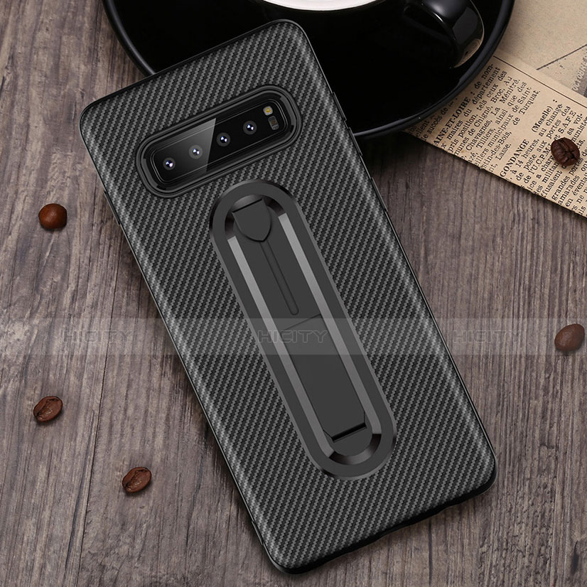 Funda Silicona Carcasa Ultrafina Goma con Soporte para Samsung Galaxy S10