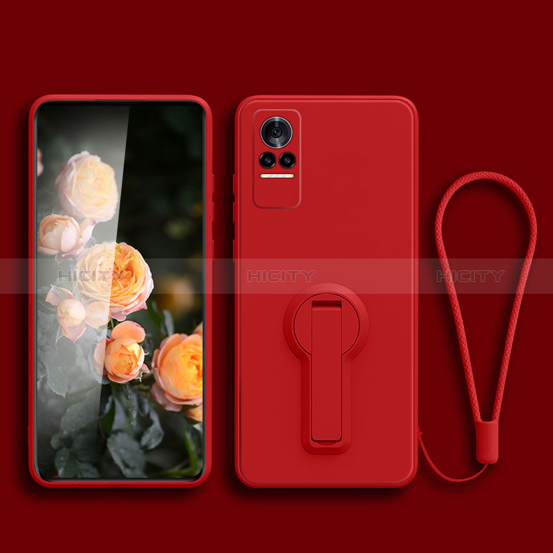 Funda Silicona Carcasa Ultrafina Goma con Soporte para Xiaomi Civi 1S 5G Rojo