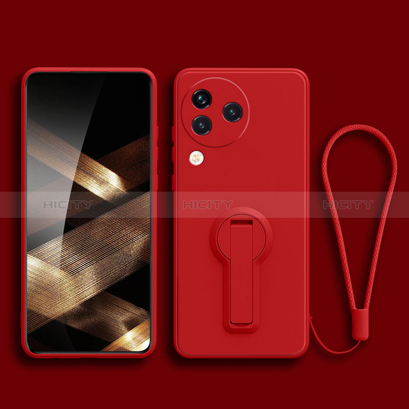 Funda Silicona Carcasa Ultrafina Goma con Soporte para Xiaomi Civi 3 5G Rojo