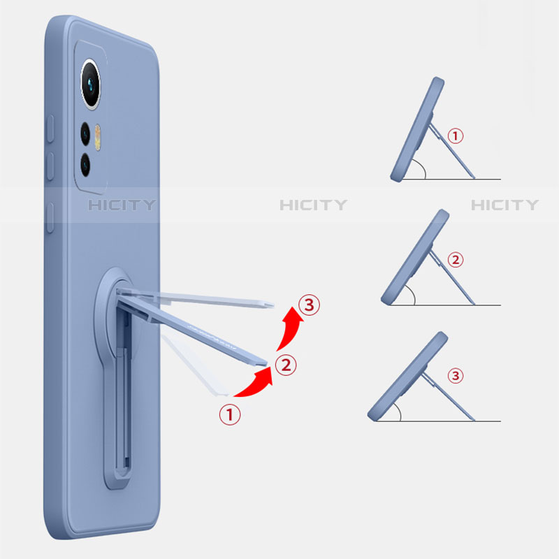 Funda Silicona Carcasa Ultrafina Goma con Soporte para Xiaomi Mi 12X 5G