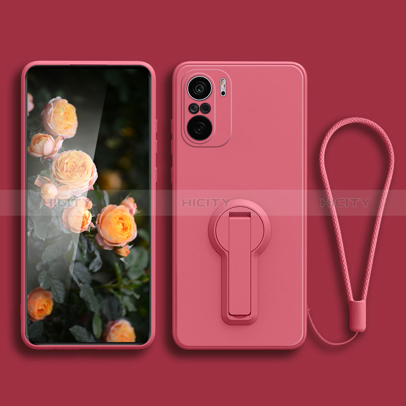 Funda Silicona Carcasa Ultrafina Goma con Soporte para Xiaomi Redmi K40 Pro 5G