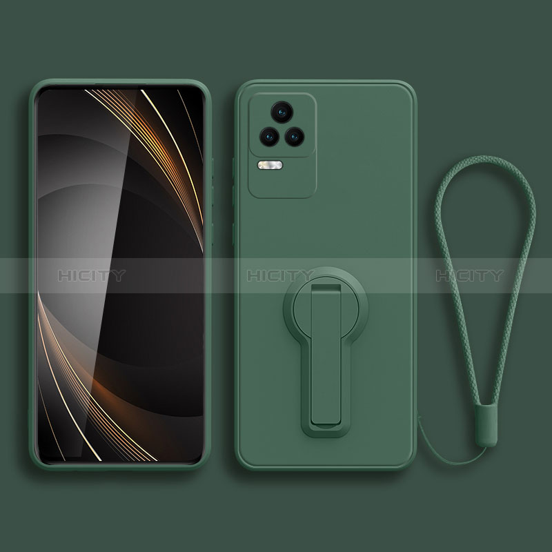 Funda Silicona Carcasa Ultrafina Goma con Soporte para Xiaomi Redmi K50 5G Verde Noche