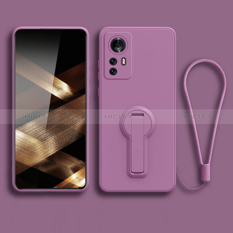 Funda Silicona Carcasa Ultrafina Goma con Soporte para Xiaomi Redmi Note 12S Morado