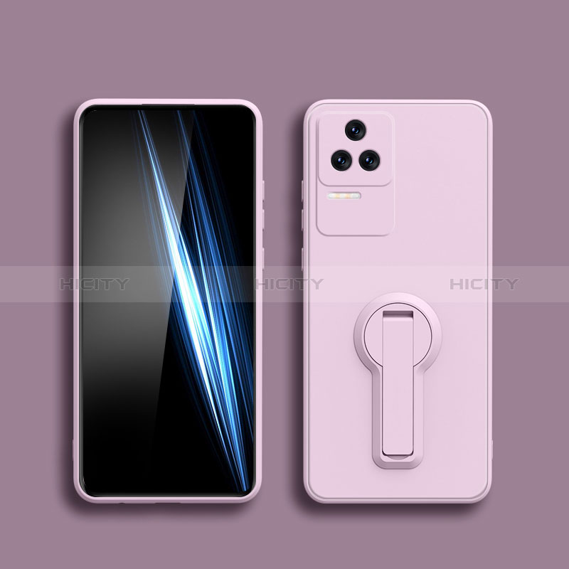 Funda Silicona Carcasa Ultrafina Goma con Soporte S01 para Xiaomi Redmi K50 Pro 5G Purpura Claro