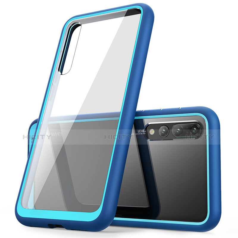 Funda Silicona Carcasa Ultrafina Goma Frontal y Trasera 360 Grados M01 para Huawei P20 Pro Azul