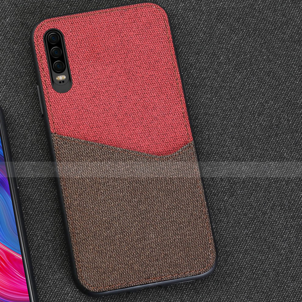 Funda Silicona Carcasa Ultrafina Goma Frontal y Trasera 360 Grados M01 para Huawei P30 Rojo