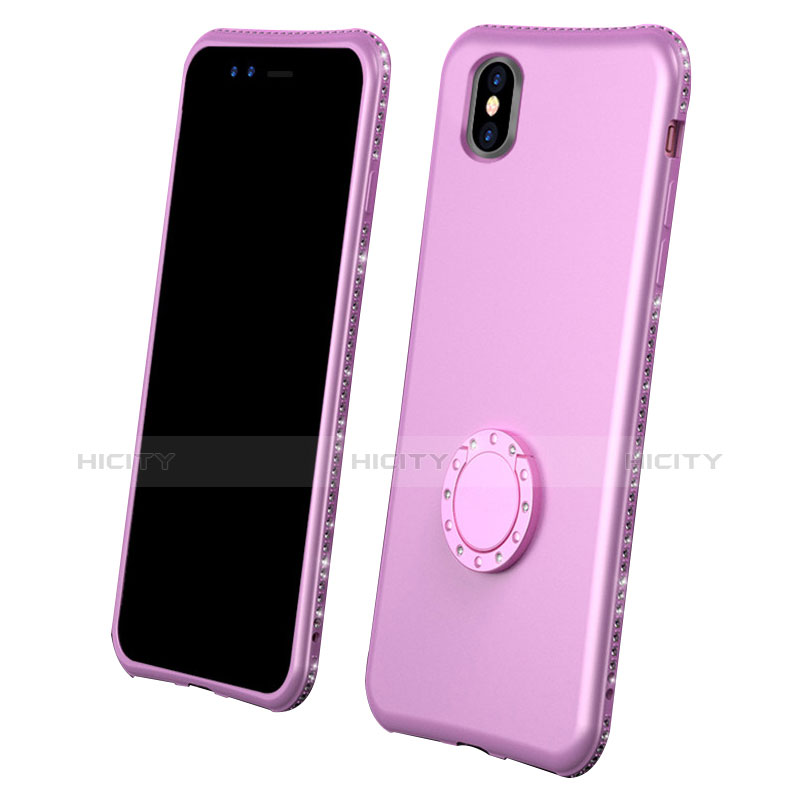 Funda Silicona Carcasa Ultrafina Goma Frontal y Trasera 360 Grados para Apple iPhone X Rosa