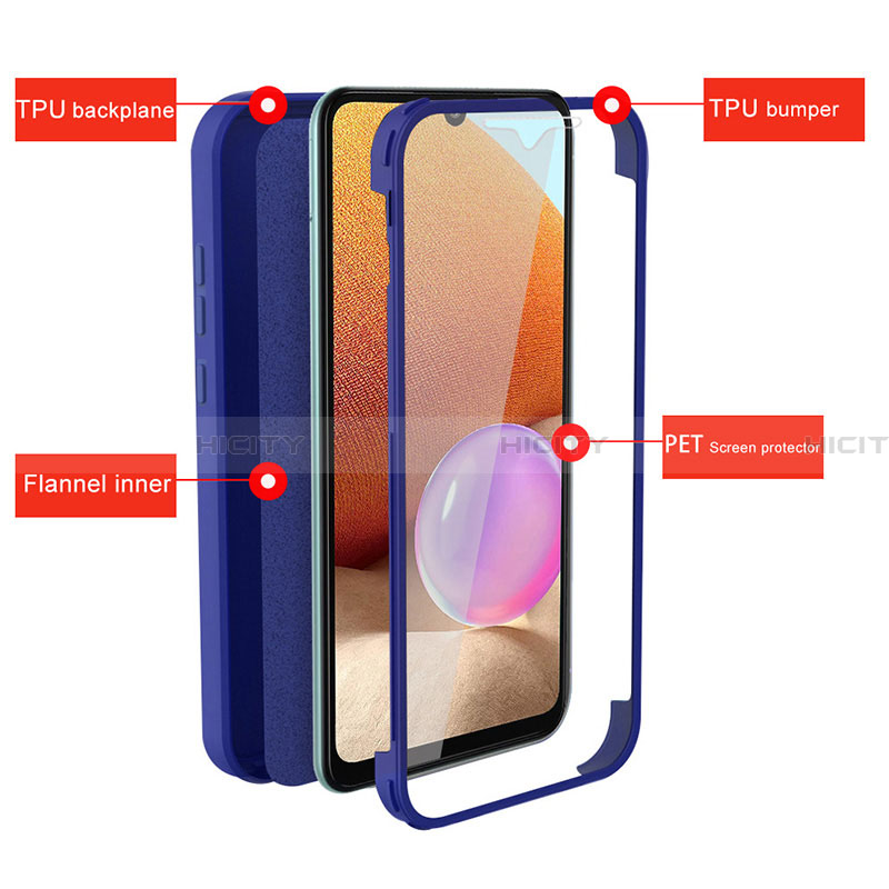 Funda Silicona Carcasa Ultrafina Goma Frontal y Trasera 360 Grados para Samsung Galaxy A32 4G