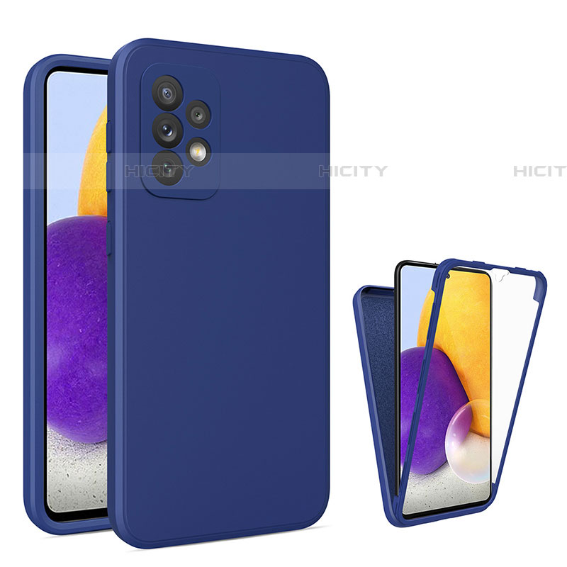 Funda Silicona Carcasa Ultrafina Goma Frontal y Trasera 360 Grados para Samsung Galaxy A72 5G Azul