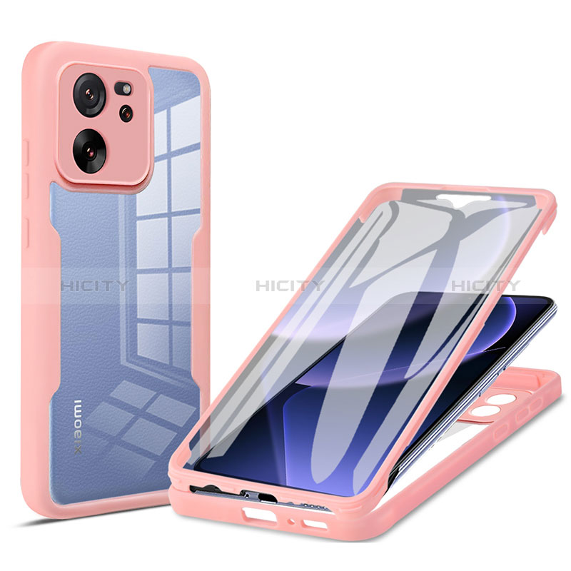 Funda Silicona Carcasa Ultrafina Goma Frontal y Trasera 360 Grados para Xiaomi Mi 13T 5G Rosa