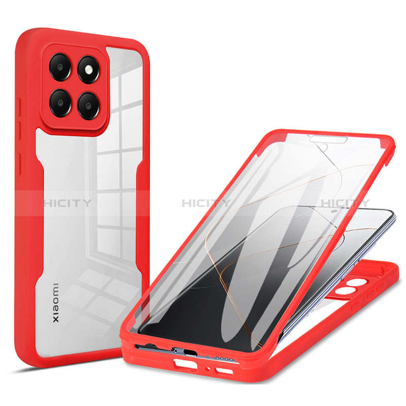 Funda Silicona Carcasa Ultrafina Goma Frontal y Trasera 360 Grados para Xiaomi Mi 14 5G Rojo