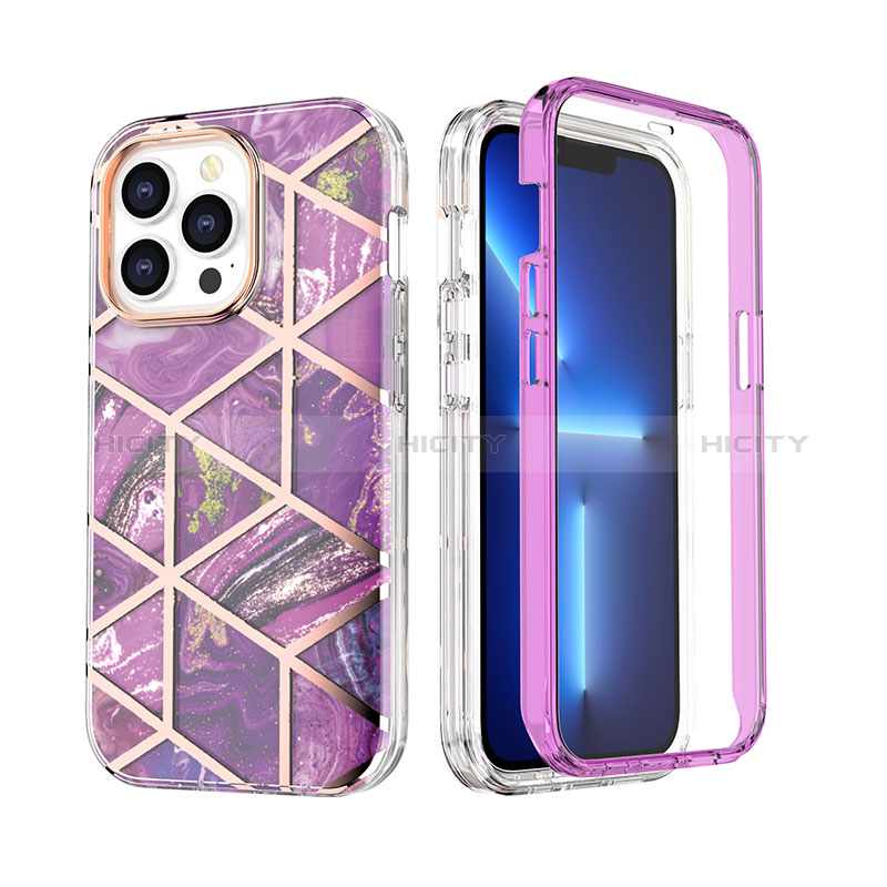 Funda Silicona Carcasa Ultrafina Goma Frontal y Trasera 360 Grados YJ2 para Apple iPhone 13 Pro Max