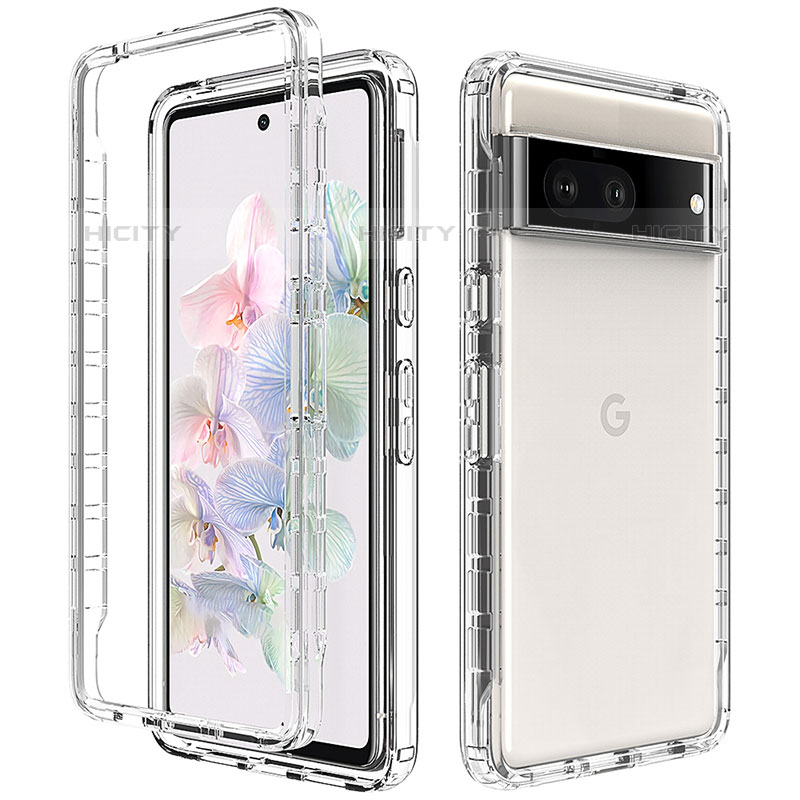 Funda Silicona Carcasa Ultrafina Transparente Goma Frontal y Trasera 360 Grados Gradiente JX1 para Google Pixel 7 5G