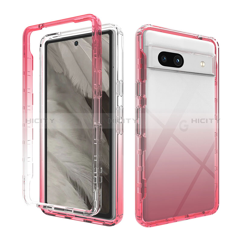 Funda Silicona Carcasa Ultrafina Transparente Goma Frontal y Trasera 360 Grados Gradiente JX1 para Google Pixel 7a 5G