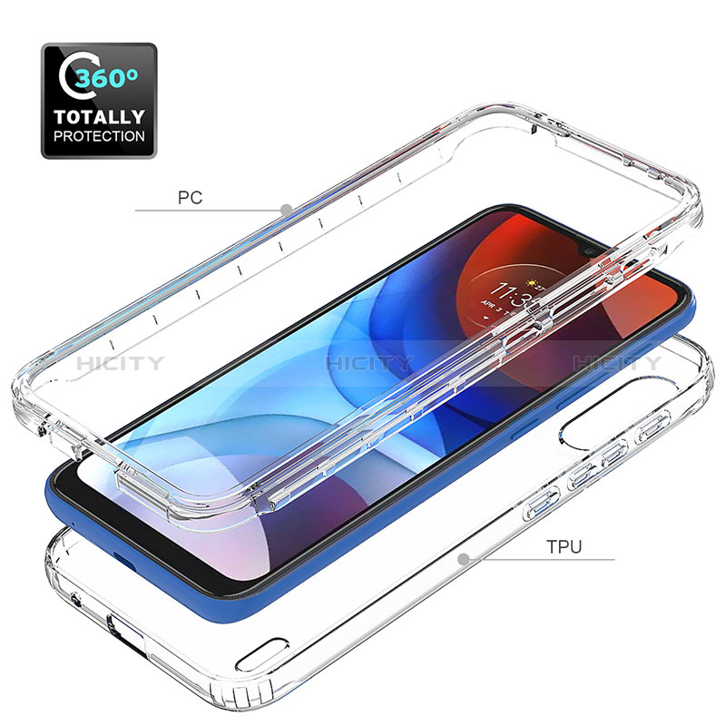 Funda Silicona Carcasa Ultrafina Transparente Goma Frontal y Trasera 360 Grados Gradiente JX1 para Motorola Moto E7 Power