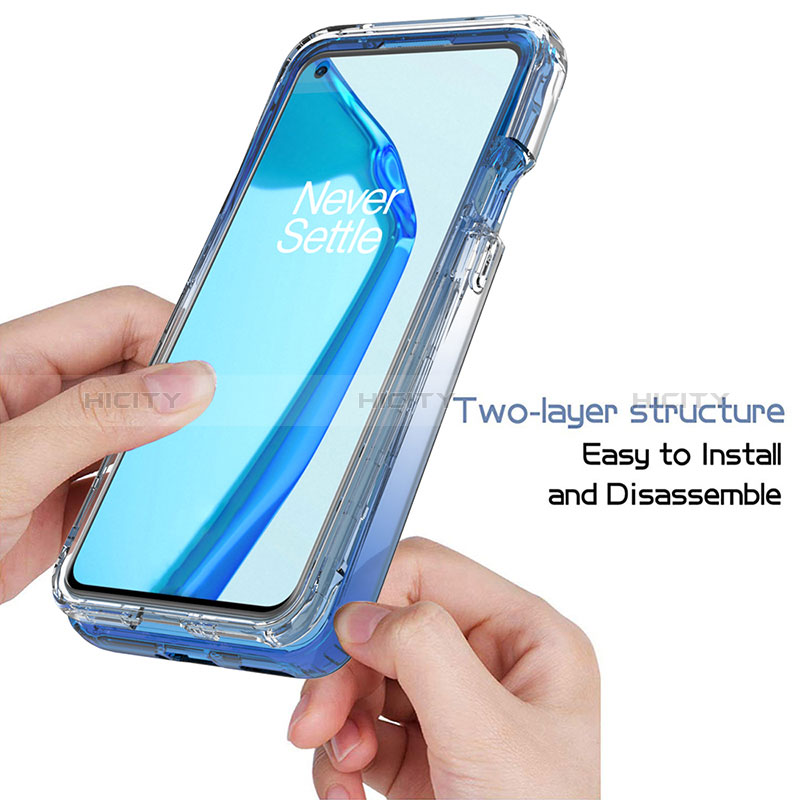 Funda Silicona Carcasa Ultrafina Transparente Goma Frontal y Trasera 360 Grados Gradiente JX1 para OnePlus 9 5G