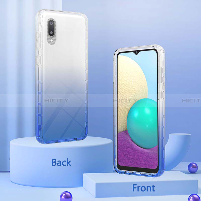 Funda Silicona Carcasa Ultrafina Transparente Goma Frontal y Trasera 360 Grados Gradiente JX1 para Samsung Galaxy A02