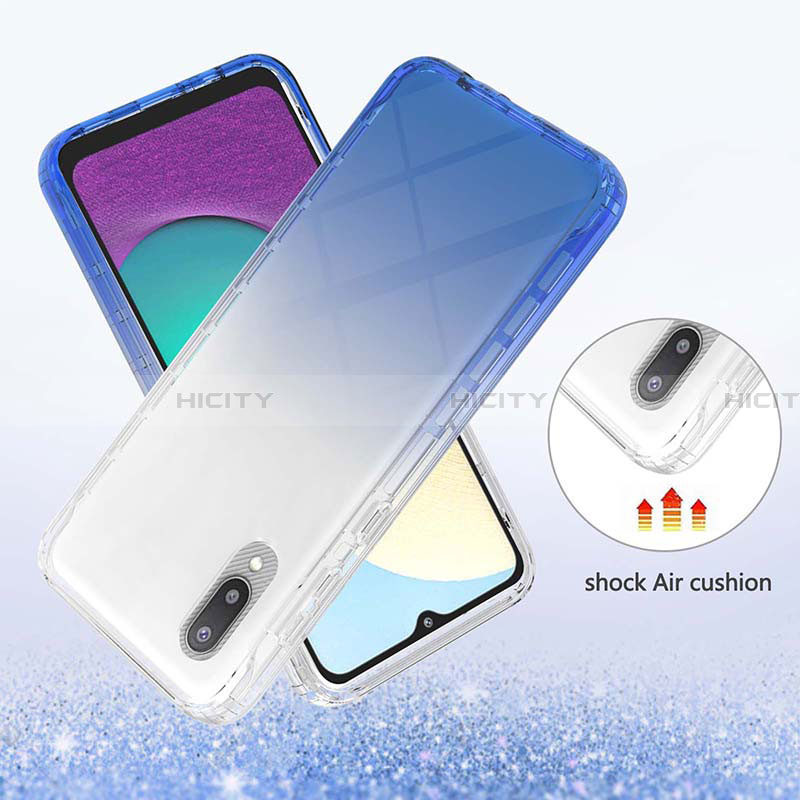 Funda Silicona Carcasa Ultrafina Transparente Goma Frontal y Trasera 360 Grados Gradiente JX1 para Samsung Galaxy A02