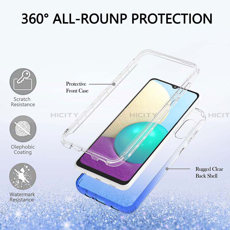 Funda Silicona Carcasa Ultrafina Transparente Goma Frontal y Trasera 360 Grados Gradiente JX1 para Samsung Galaxy A02