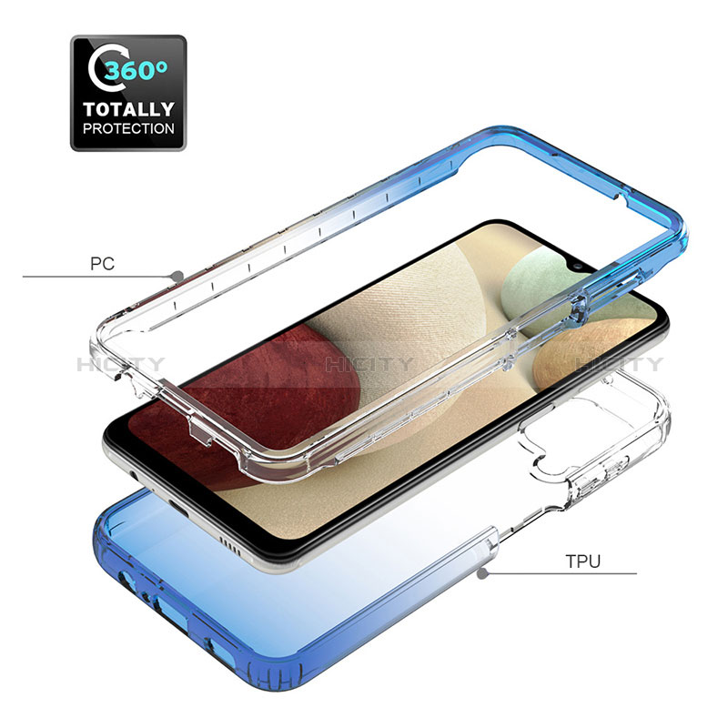 Funda Silicona Carcasa Ultrafina Transparente Goma Frontal y Trasera 360 Grados Gradiente JX1 para Samsung Galaxy A12 5G