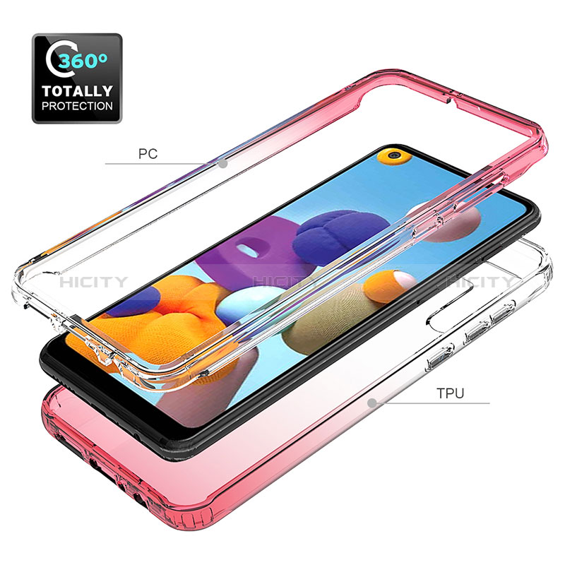 Funda Silicona Carcasa Ultrafina Transparente Goma Frontal y Trasera 360 Grados Gradiente JX1 para Samsung Galaxy A21s