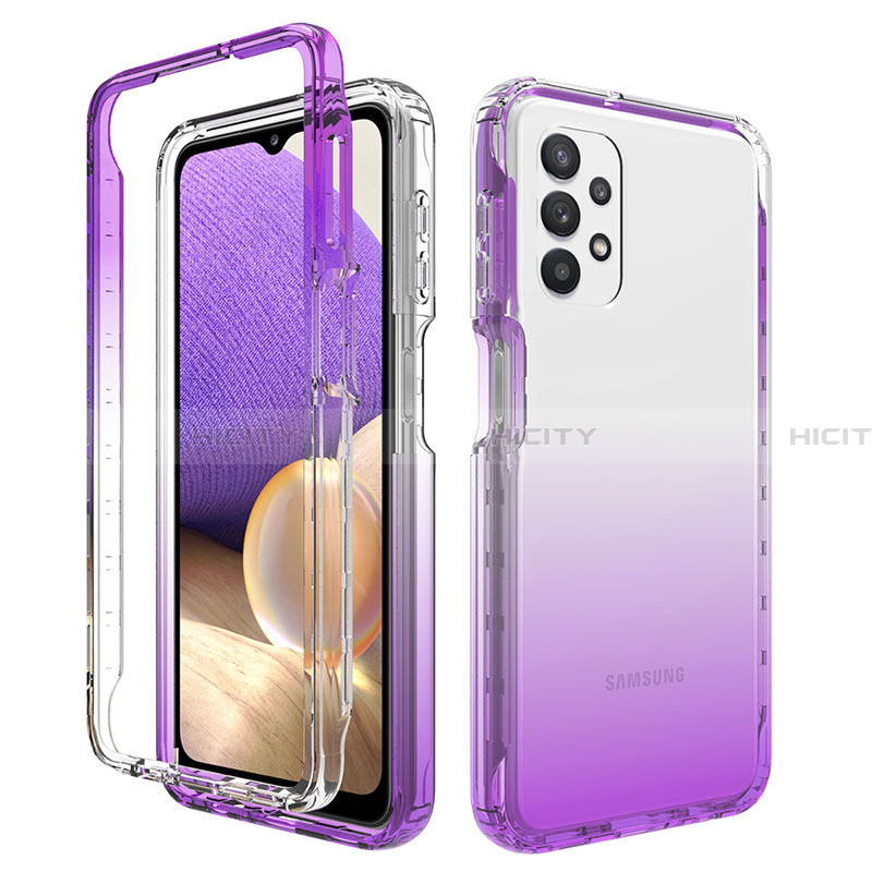 Funda Silicona Carcasa Ultrafina Transparente Goma Frontal y Trasera 360 Grados Gradiente JX1 para Samsung Galaxy A32 4G