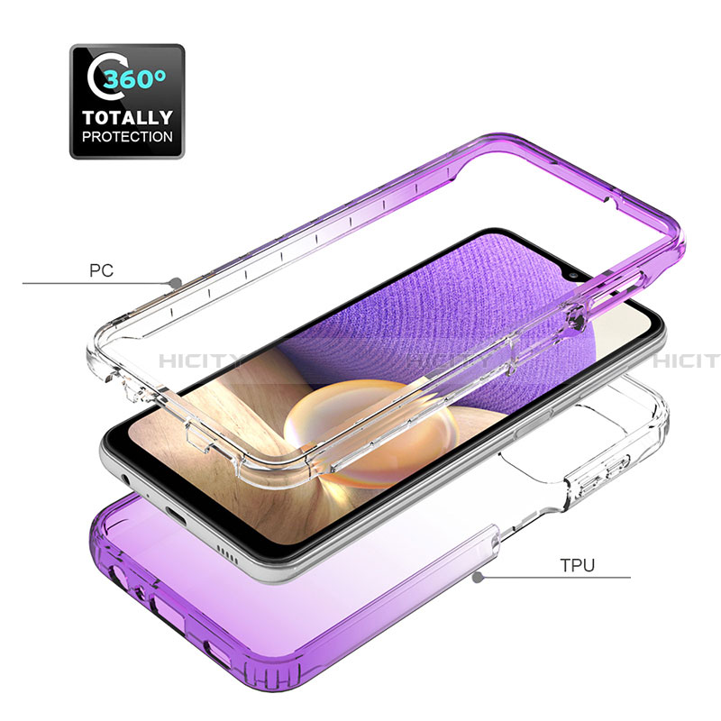 Funda Silicona Carcasa Ultrafina Transparente Goma Frontal y Trasera 360 Grados Gradiente JX1 para Samsung Galaxy A32 5G