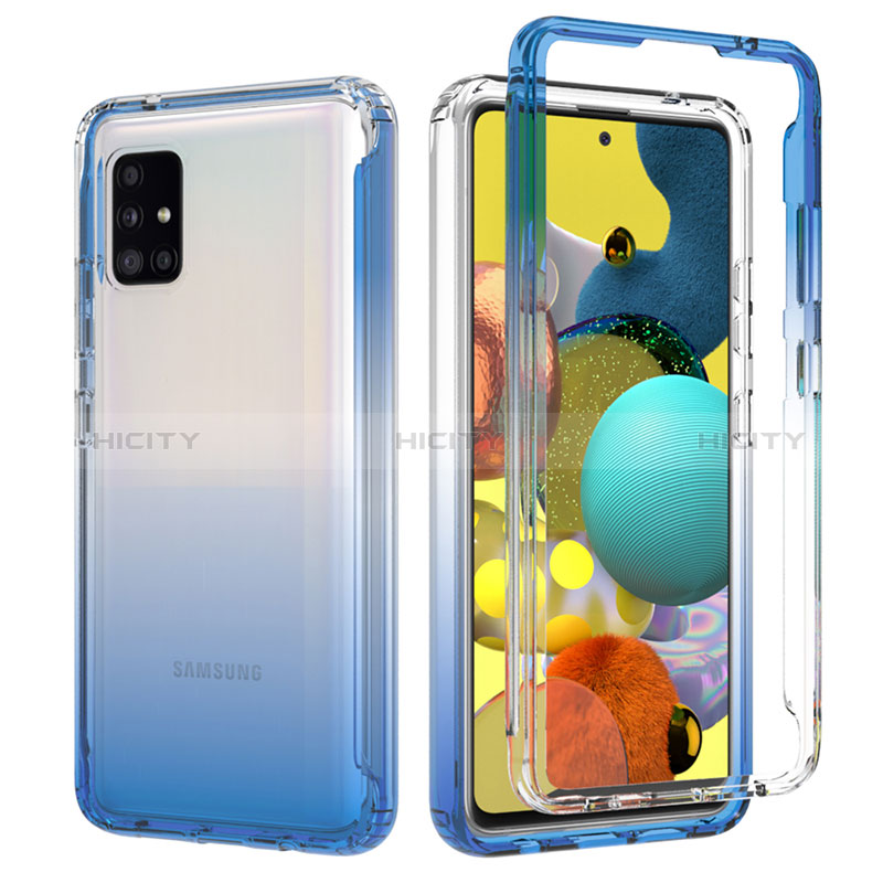 Funda Silicona Carcasa Ultrafina Transparente Goma Frontal y Trasera 360 Grados Gradiente JX1 para Samsung Galaxy A51 4G