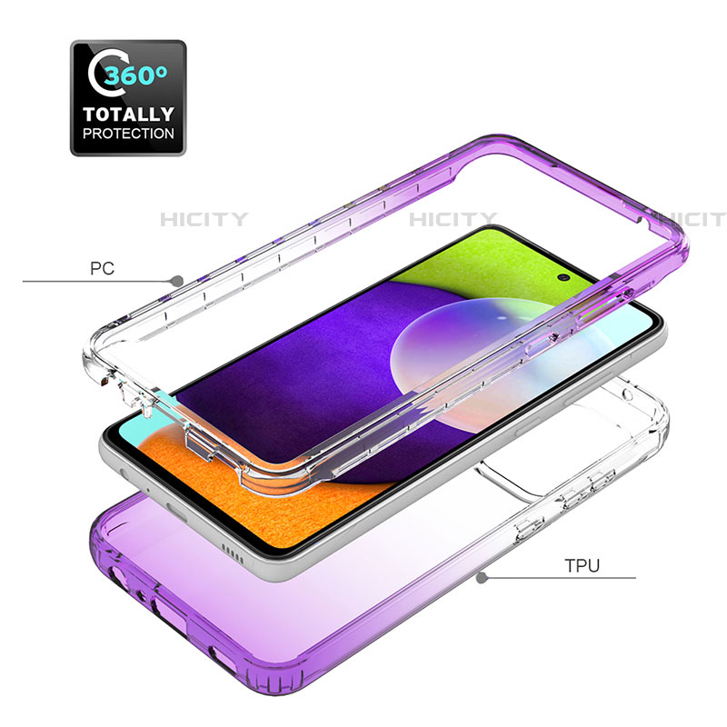 Funda Silicona Carcasa Ultrafina Transparente Goma Frontal y Trasera 360 Grados Gradiente JX1 para Samsung Galaxy A52 4G