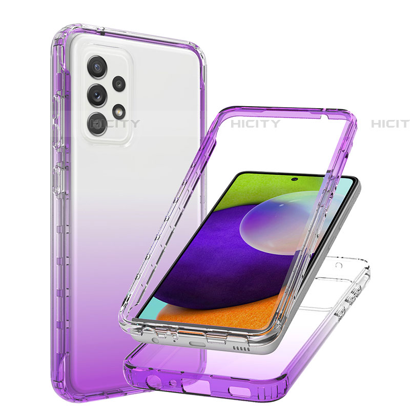 Funda Silicona Carcasa Ultrafina Transparente Goma Frontal y Trasera 360 Grados Gradiente JX1 para Samsung Galaxy A52 4G