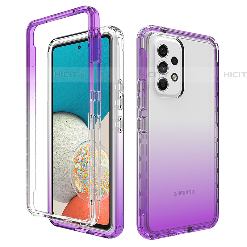 Funda Silicona Carcasa Ultrafina Transparente Goma Frontal y Trasera 360 Grados Gradiente JX1 para Samsung Galaxy A53 5G