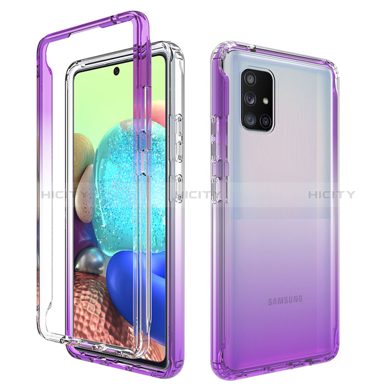 Funda Silicona Carcasa Ultrafina Transparente Goma Frontal y Trasera 360 Grados Gradiente JX1 para Samsung Galaxy A71 4G A715