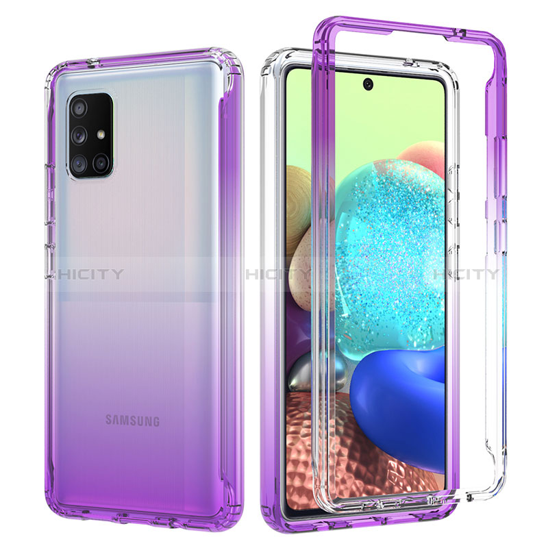 Funda Silicona Carcasa Ultrafina Transparente Goma Frontal y Trasera 360 Grados Gradiente JX1 para Samsung Galaxy A71 5G