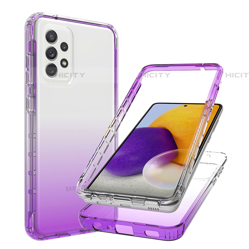 Funda Silicona Carcasa Ultrafina Transparente Goma Frontal y Trasera 360 Grados Gradiente JX1 para Samsung Galaxy A72 4G