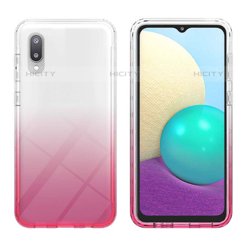 Funda Silicona Carcasa Ultrafina Transparente Goma Frontal y Trasera 360 Grados Gradiente JX1 para Samsung Galaxy M02