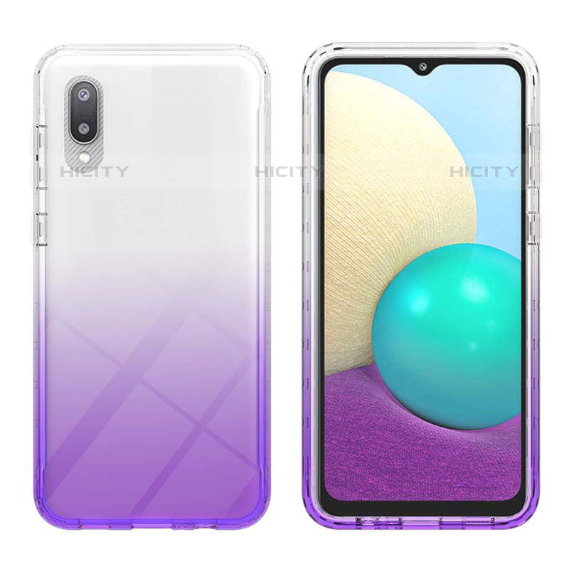 Funda Silicona Carcasa Ultrafina Transparente Goma Frontal y Trasera 360 Grados Gradiente JX1 para Samsung Galaxy M02