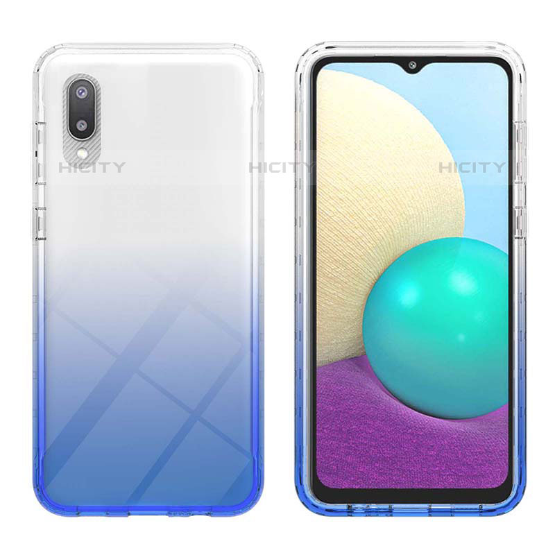 Funda Silicona Carcasa Ultrafina Transparente Goma Frontal y Trasera 360 Grados Gradiente JX1 para Samsung Galaxy M02