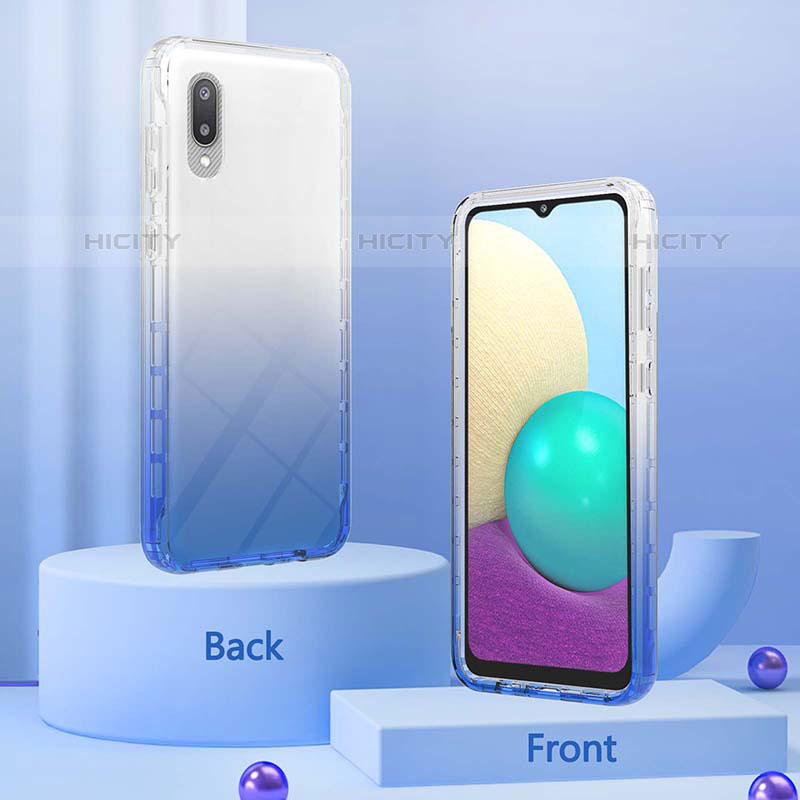 Funda Silicona Carcasa Ultrafina Transparente Goma Frontal y Trasera 360 Grados Gradiente JX1 para Samsung Galaxy M02