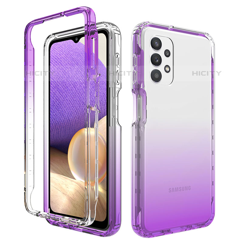 Funda Silicona Carcasa Ultrafina Transparente Goma Frontal y Trasera 360 Grados Gradiente JX1 para Samsung Galaxy M32 5G