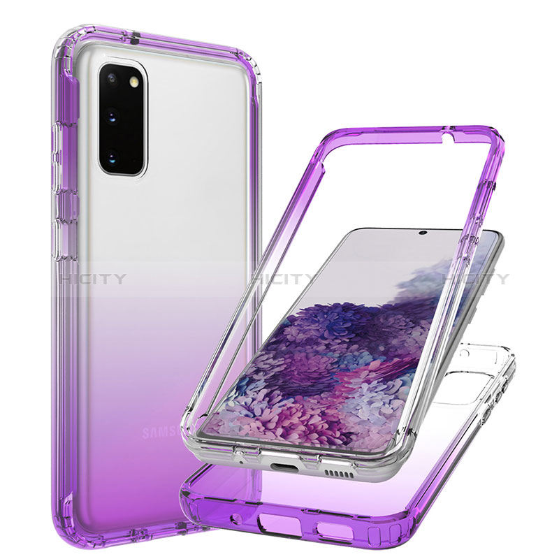 Funda Silicona Carcasa Ultrafina Transparente Goma Frontal y Trasera 360 Grados Gradiente JX1 para Samsung Galaxy S20