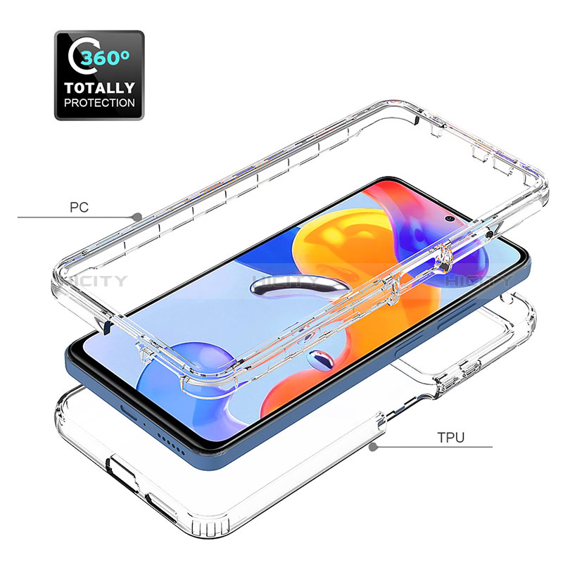 Funda Silicona Carcasa Ultrafina Transparente Goma Frontal y Trasera 360 Grados Gradiente JX1 para Xiaomi Redmi Note 11 Pro 4G