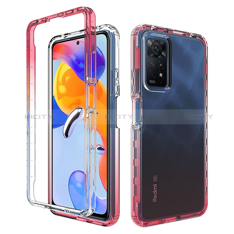 Funda Silicona Carcasa Ultrafina Transparente Goma Frontal y Trasera 360 Grados Gradiente JX1 para Xiaomi Redmi Note 11 Pro 4G